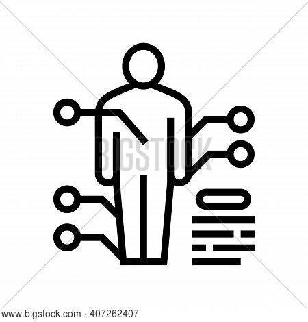 Points On Human Bosy Of Gout Disease Line Icon Vector. Points On Human Bosy Of Gout Disease Sign. Is