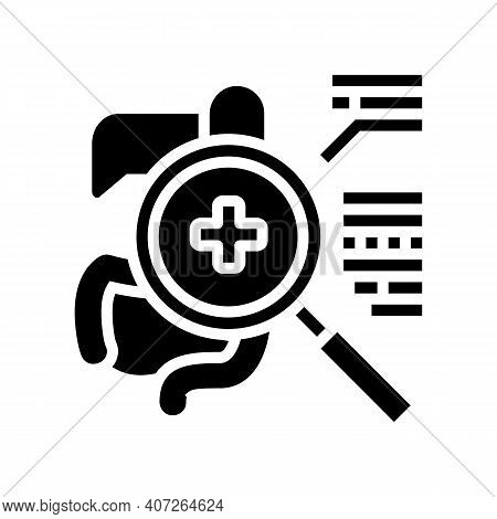 Examining Digestion System Glyph Icon Vector. Examining Digestion System Sign. Isolated Contour Symb