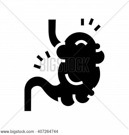 Bloating Digestion System Glyph Icon Vector. Bloating Digestion System Sign. Isolated Contour Symbol