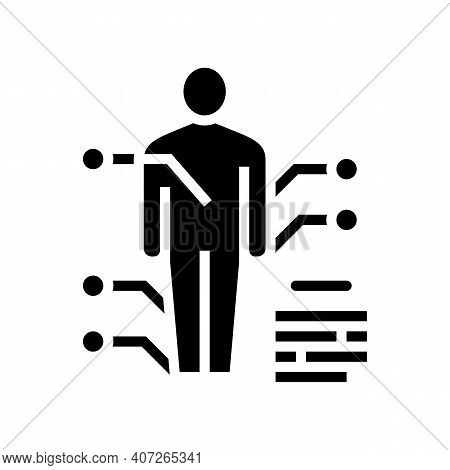 Points On Human Bosy Of Gout Disease Glyph Icon Vector. Points On Human Bosy Of Gout Disease Sign. I