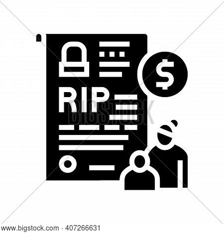 Loss Of Breadwinner Allowance Glyph Icon Vector. Loss Of Breadwinner Allowance Sign. Isolated Contou