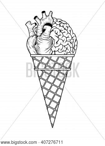 Ice Cream Brain And Heart Balance Cup