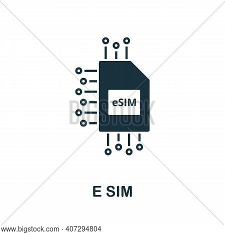 E Sim Icon. Simple Element From Technology Collection. Filled Monochrome E Sim Icon For Templates, I