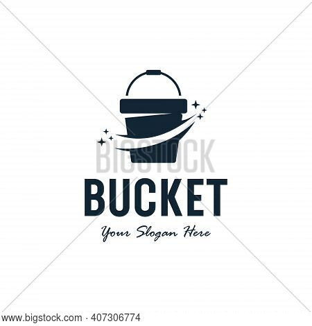 Bucket Paint Cleaner Logo Vintage Inspiration Template