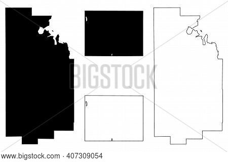 Uinta And Teton County, State Of Wyoming (u.s. County, United States Of America, Us) Map Vector Illu