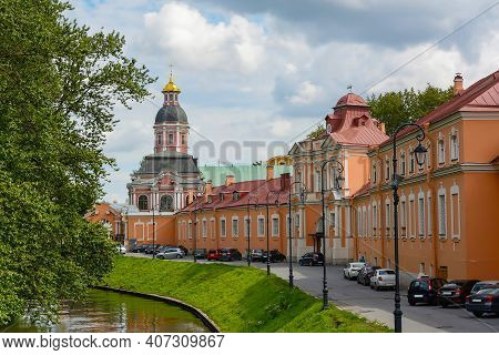 St. Petersburg, View From The 2nd Bridge Lavra On Prosvery The Building Of Alexander Nevsky Lavra