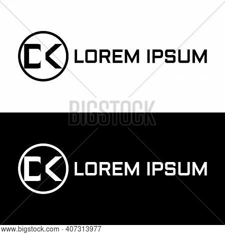 Creative, Simple And Elegant Initial Letter Dk Or Ck Logo Template In Flat Design Monogram Illustrat
