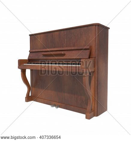 Piano, Grand Piano Percussion Music Instrument Isolated On White Background 3d Rendering