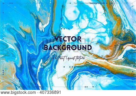 Fluid Art Texture. Abstract Backdrop With Iridescent Paint Effect. Liquid Acrylic Picture With Flows
