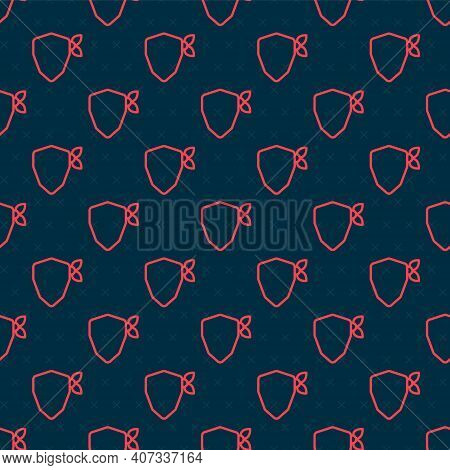 Red Line Vandal Icon Isolated Seamless Pattern On Black Background. Vector