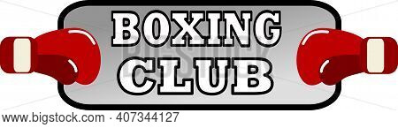 Boxing Club Icon With Gloves And Text