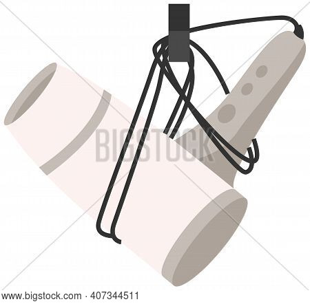Hair Dryer For Styling Vector Illustration. Hairdressing Equipment Isolated On White Background. Ite