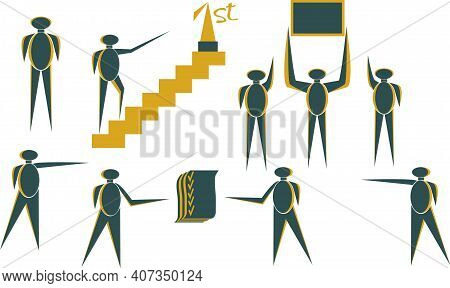 Figures For Business Presentations, Isolated On White
