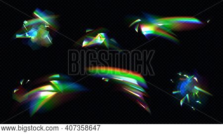 Rainbow Crystal Light, Prism Flare Reflection, Lens Refraction, Glass, Jewelry Or Gem Stone Glare, O