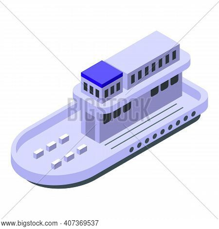 Ferry Boat Icon. Isometric Of Ferry Boat Vector Icon For Web Design Isolated On White Background