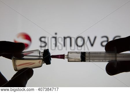 Oxford, Uk - February 2020: Sinovac Company Chinese Based Coronavirus Vaccine