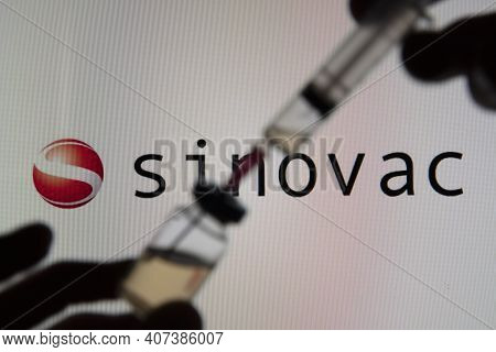 Oxford, Uk - February 2020: Sinovac Company Chinese Based Coronavirus Vaccine