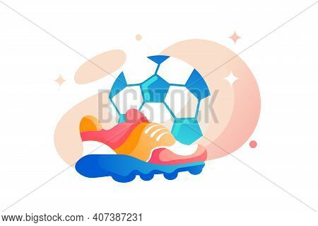 Football Shoes And Ball Isolated On A Hite Background