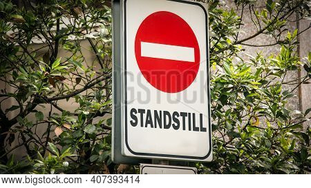Street Sign The Direction Way To Improvement Versus Standstill