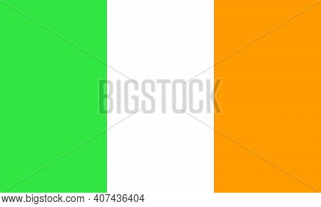 Irish Flag Vector Isolated On Transparent Background. It Is Also Known In Ireland As The Bratach Na 