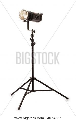 Studio Strobe isoleret på hvid baggrund