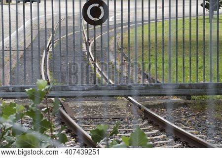 Siding Track In Railroad Traffic, Rail Network And Transportation Infrastructure