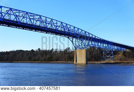 The View Of Summit Bridge Above The Chesapeake Canal Near Middletown, Delaware, U.s.a