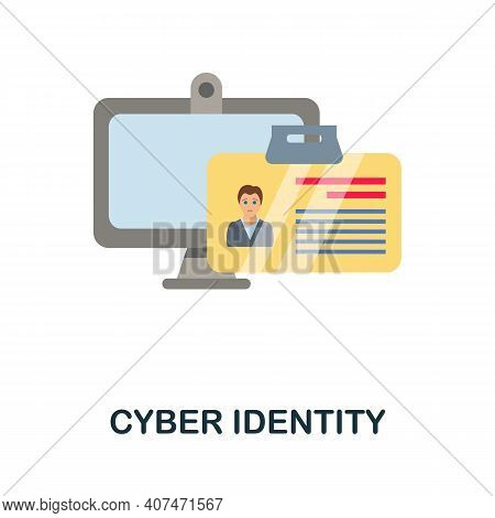 Cyber Identity Flat Icon. Color Simple Element From Fintech Collection. Creative Cyber Identity Icon