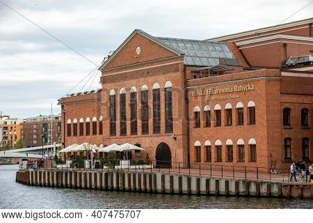 Gdansk, Poland - Sept 9, 2020: Polish Baltic F. Chopin Philharmonic In Gdańsk Is A Concert Hall Loca