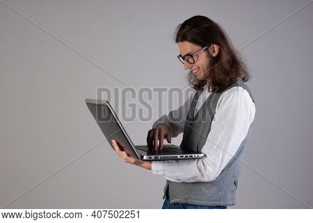 Programming And Writing Code, Developing Software Products. Geek Guy,