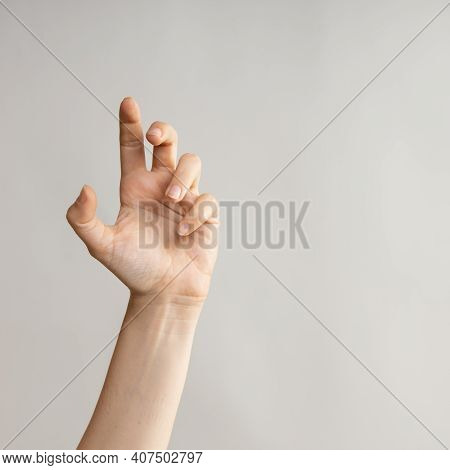Hand Gestures. Zombie Hands Attack, Grabbing Something Hands With Crooked Fingers.