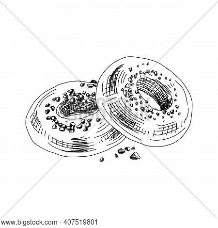 Hanim Gobegi, Retro Hand Drawn Vector Illustration.