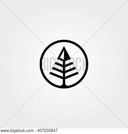 Arrow Pine Tree Logo Vector Symbol Minimalist Illustration Design