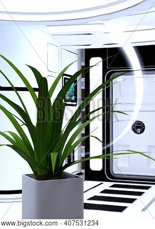 3D Rendering Science Fiction Apartment