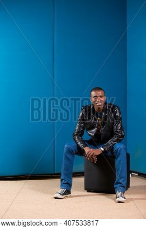 Black African, Executive Producer And Director David Mashabela In Recording Studio