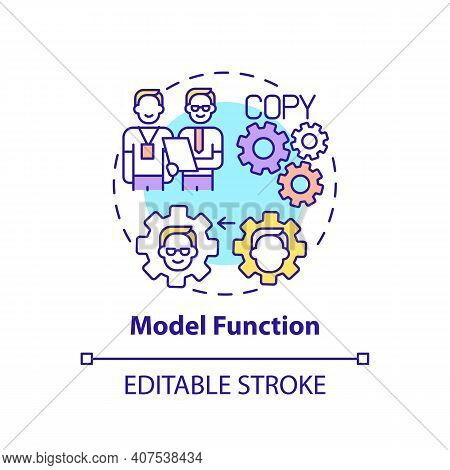 Model Function Concept Icon. Worker Adaptation Functions Of Mentor. Ways Of Behaviour Thin Line Illu