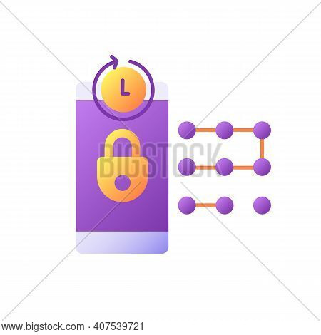 Request New Pin Vector Flat Color Icon. E Wallet Security System. Entering Smartphone Passcode. Bank