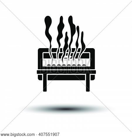 Chafing Dish Icon. Black On White Background With Shadow. Vector Illustration.