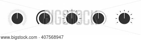 Volume Control Icons. Sound Control Signs Set. Audio Controller Concept. Flat Style. Vector Illustra