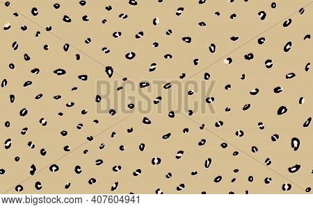 Abstract Modern Leopard Seamless Pattern. Animals Trendy Background. Beige And Black Decorative Vect