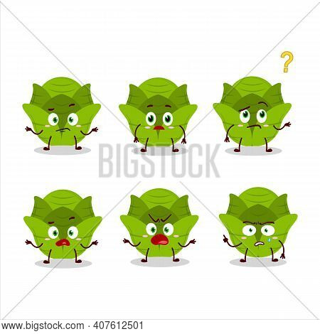 Cartoon Character Of Savoy Cabbage With What Expression
