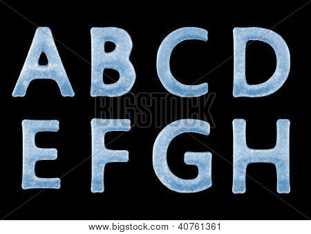 Ice 3D lettere alfabeti tipografia