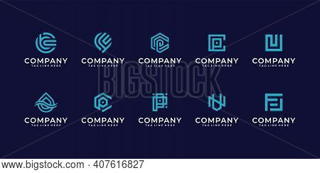 Inspirational Collection Of Abstract Monogram Logo Design. Logo Can Be Used For Technology, Internet