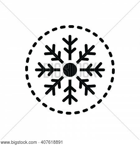 Black Solid Icon For Winter Catarrh Cold Frost Flake Frozen Christmas