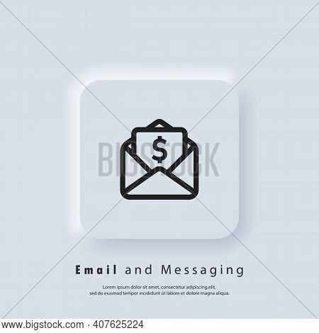 Email And Messaging Icon. Envelope With Dolar. Email Icon. Newsletter Logo. Email Marketing Campaign