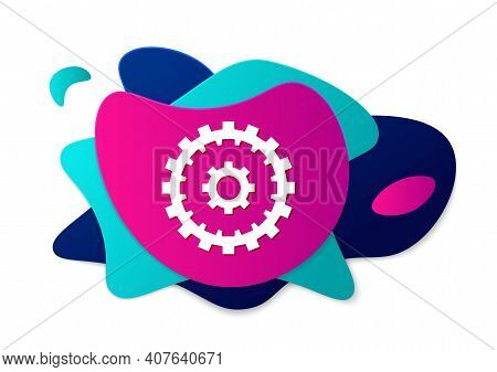Color Bicycle Cassette Mountain Bike Icon Isolated On White Background. Rear Bicycle Sprocket. Chain