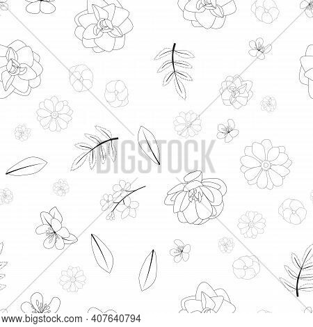Abstract Flower Seamless Pattern Background. Vector Illustration Eps10