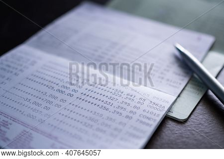 Bank Book With Pen And Overlight. For Planing Earn Money Investment And Saving Money Future For 2022