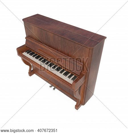 Piano, Grand Piano Percussion Music Instrument Isolated On White Background 3d Rendering