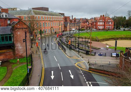 Chester; Uk: Jan 29, 2021: Much Of Chester's Ring Road Has Been Made One Way Only To Enable Road Wor
